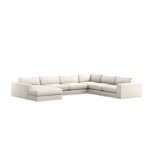 Elegant Light Apricot Corner Sectional Sofa for Office Space