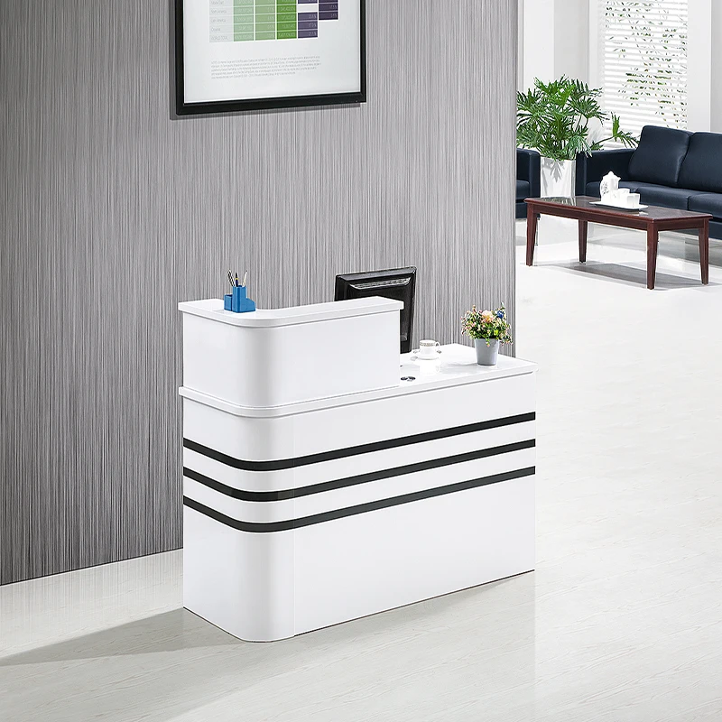 China Factory White baking paint reception counter desks for office business