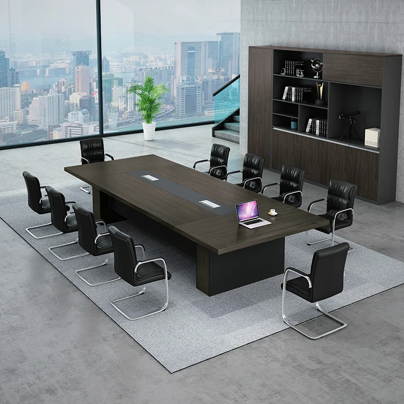 Tan elegant boardroom tables meeting desks for creating a professional atmosphere