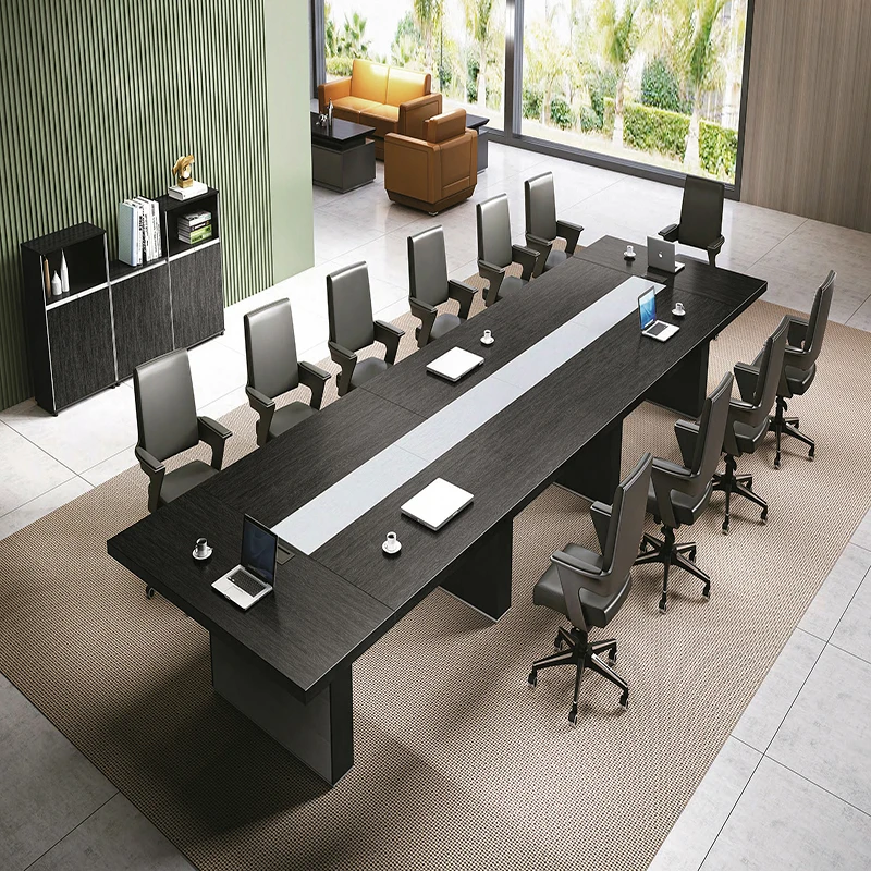 Factory Direct Sale Black Modern Conference Long Table for wholesale