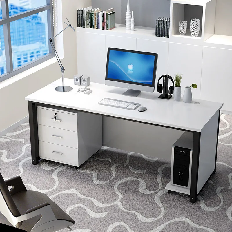 Customizable White Staff Desk for Tailored Executive Workspaces