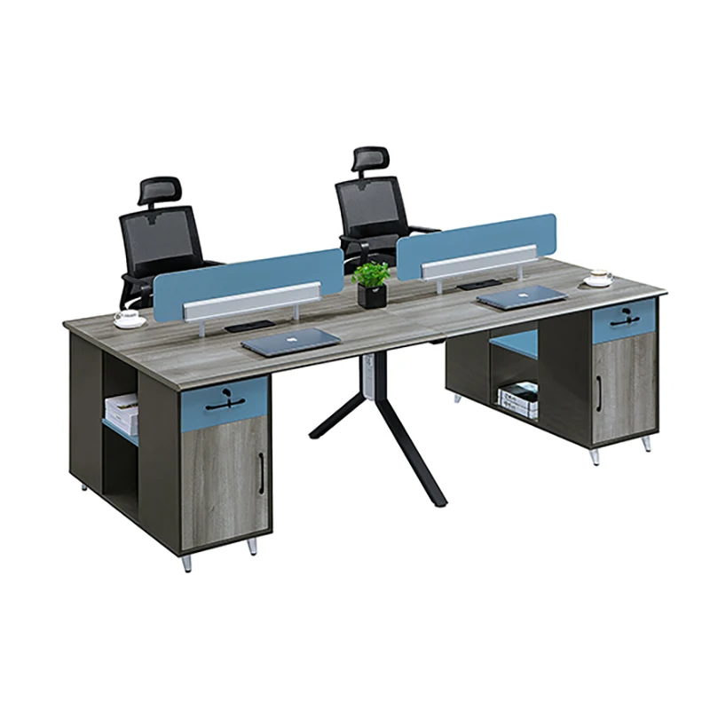 Factory Price 4 people modern clerk office desk furniture with storage