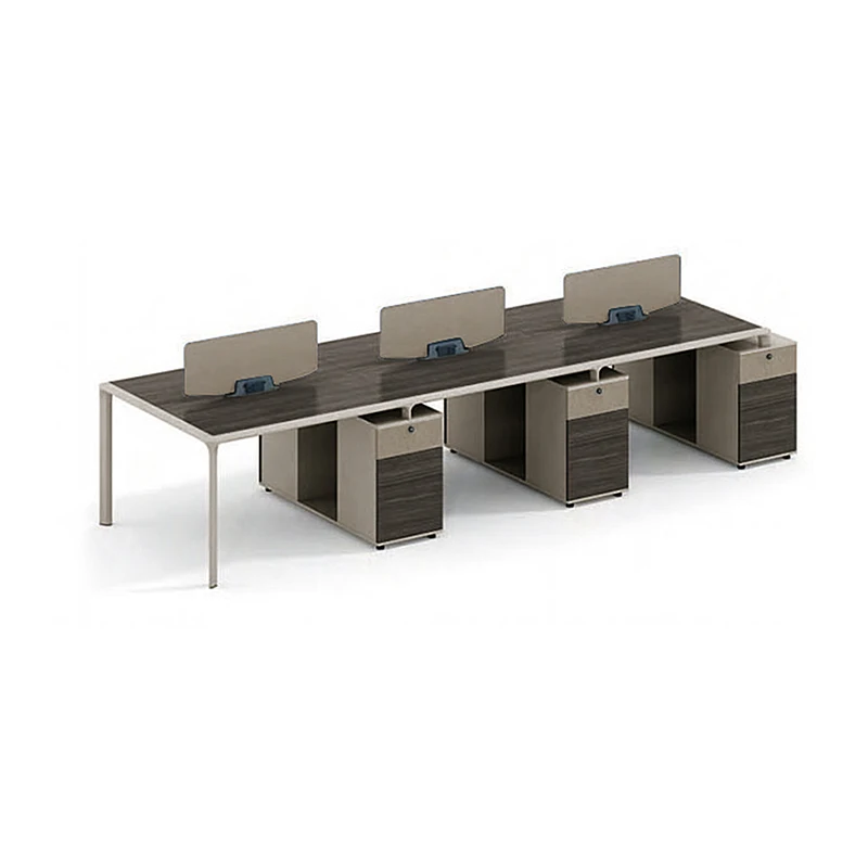 Factory Price European Office Desk for six people with storage