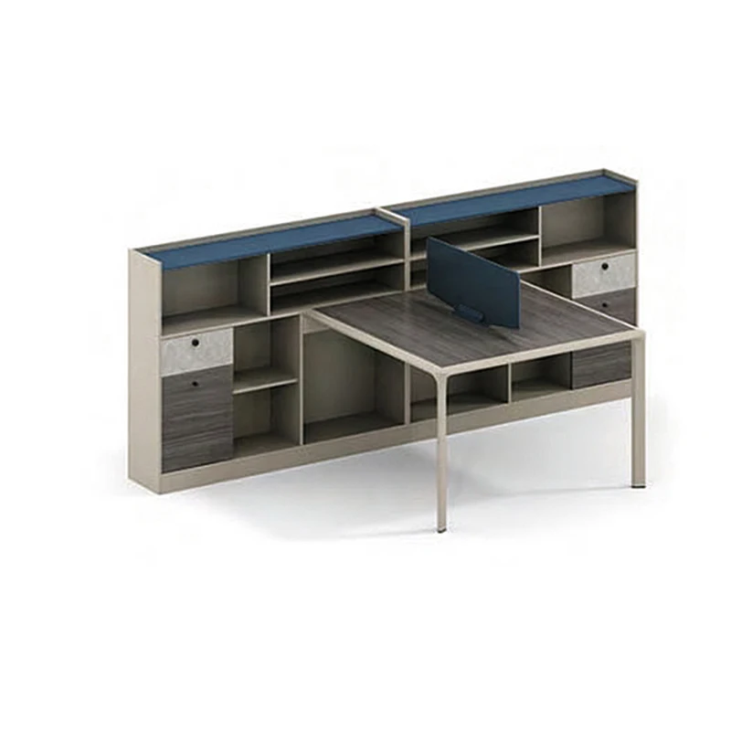 Customized professional Double staff office desk with card slot