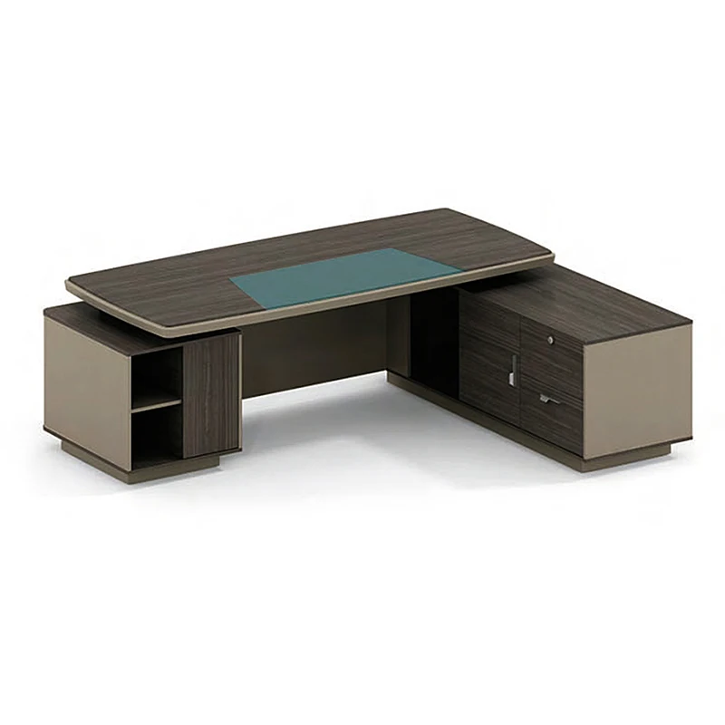 Factory wholesales L-shaped office desk and functional design with storage